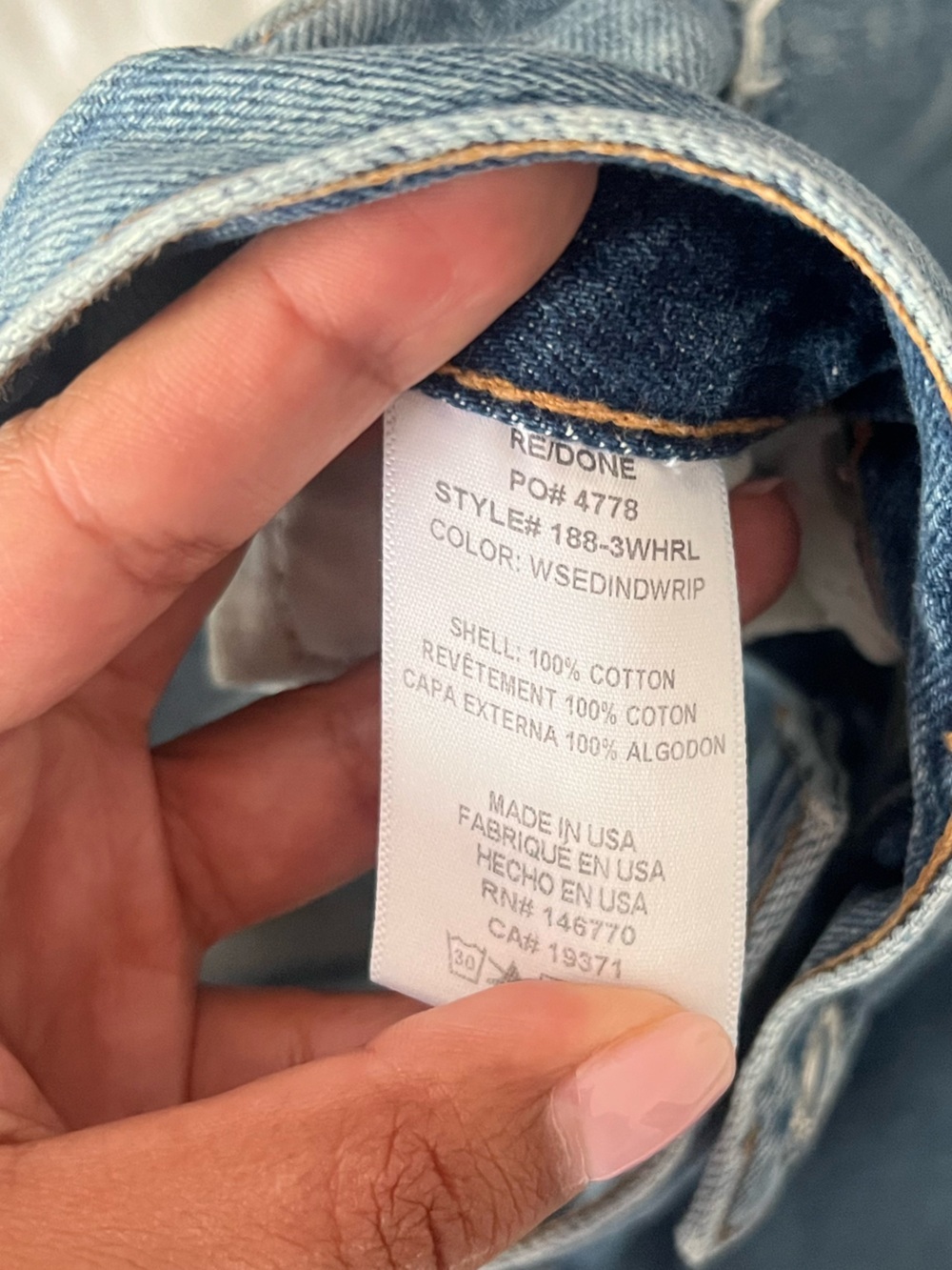 Re/done High-Waist Distressed Button-Fly Jeans - Medium Blue size 28 - Picture 6 of 10